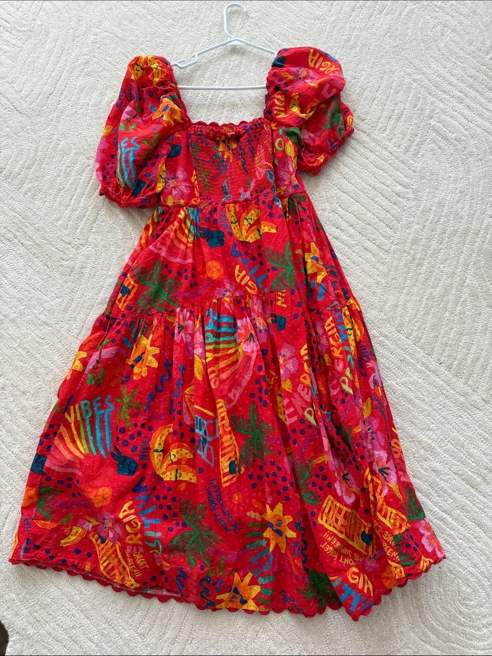 FARM Rio Red Tropical Print Puff-Sleeve Maxi Dress - Picture 5 of 5